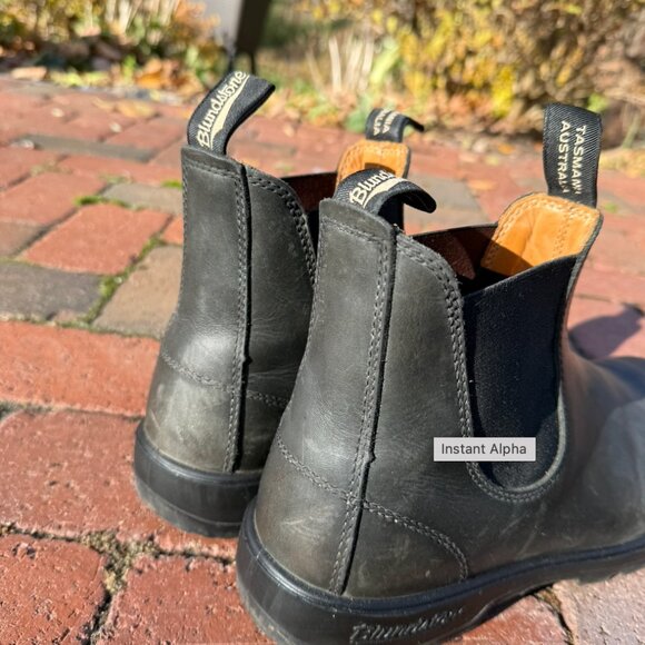 Men's US 12M AU11 Blundstone Leather Rustic Black/Gray #587 Chelsea - Picture 9 of 9